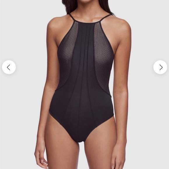 KIKI DE MONTPARNASSE  Black Mesh Panel Bodysuit Large NEW - Picture 1 of 8